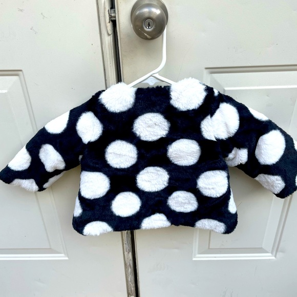 First Impressions, Black with White Polka Dots, coat, Size 18 Months - Picture 2 of 3